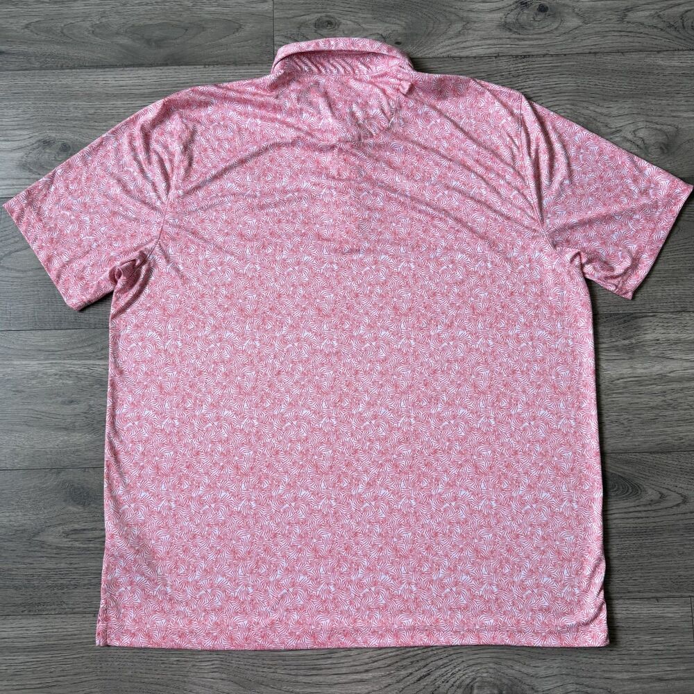 Greg Norman Mens Collection ML75 Play Dry Coral Tropical Leaf Golf Polo Size XXL - Picture 8 of 8